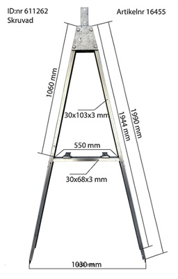 Dragbalk C 265 kpl V-drag obromsat