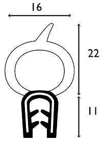 Kantlist (stålförstärkt) 12x8